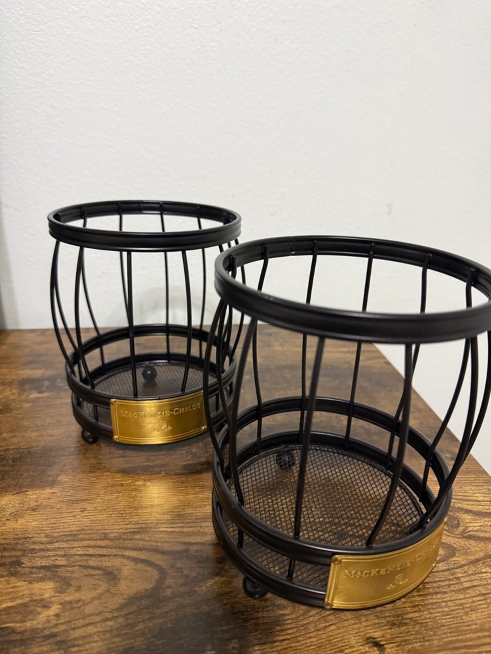 MacKenzie-Childs Black and Gold Metal Utensil Cady Set